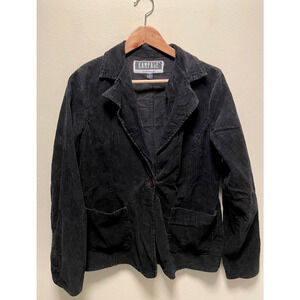 Vintage Rampage Womens Blazer Size Large Black Corduroy Steampunk Goth 90s Y2K